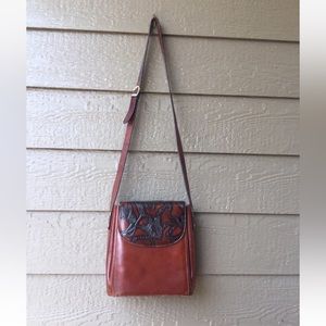 Cristian genuine leather glaze brown vintage crossbody bag, Italy